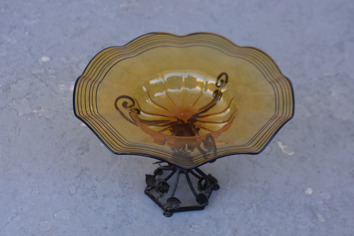 Wrought Iron Cutter And Art Deco Glass Paste 1930 photo furniture