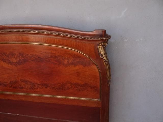 2624.0 Mahogany Bed Louis XVI Style Gilt Bronze photo