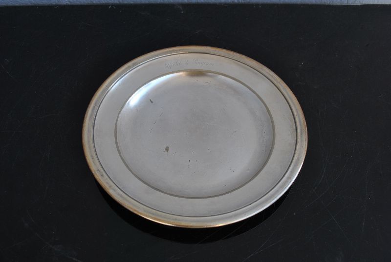 Silver Plated Round Dish Hotel De Bayonne Christofle photo for sale