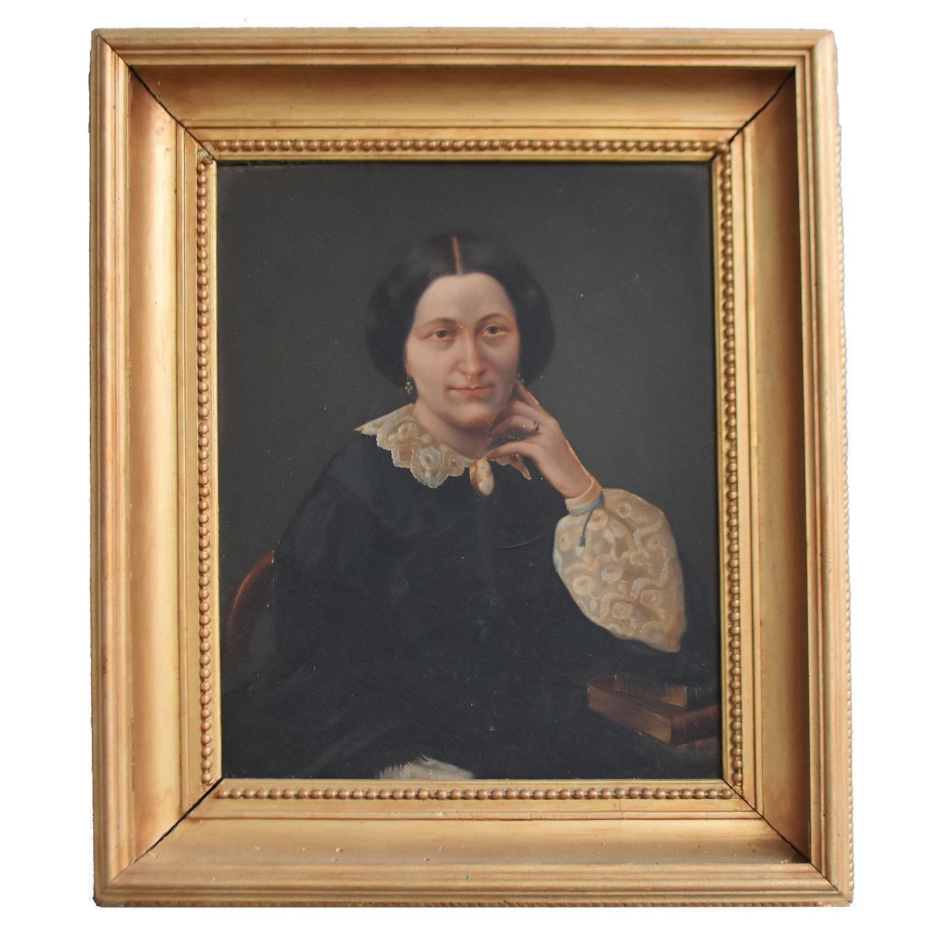 Portrait Of Woman With Cameo And Lace, Xi Xth Century
