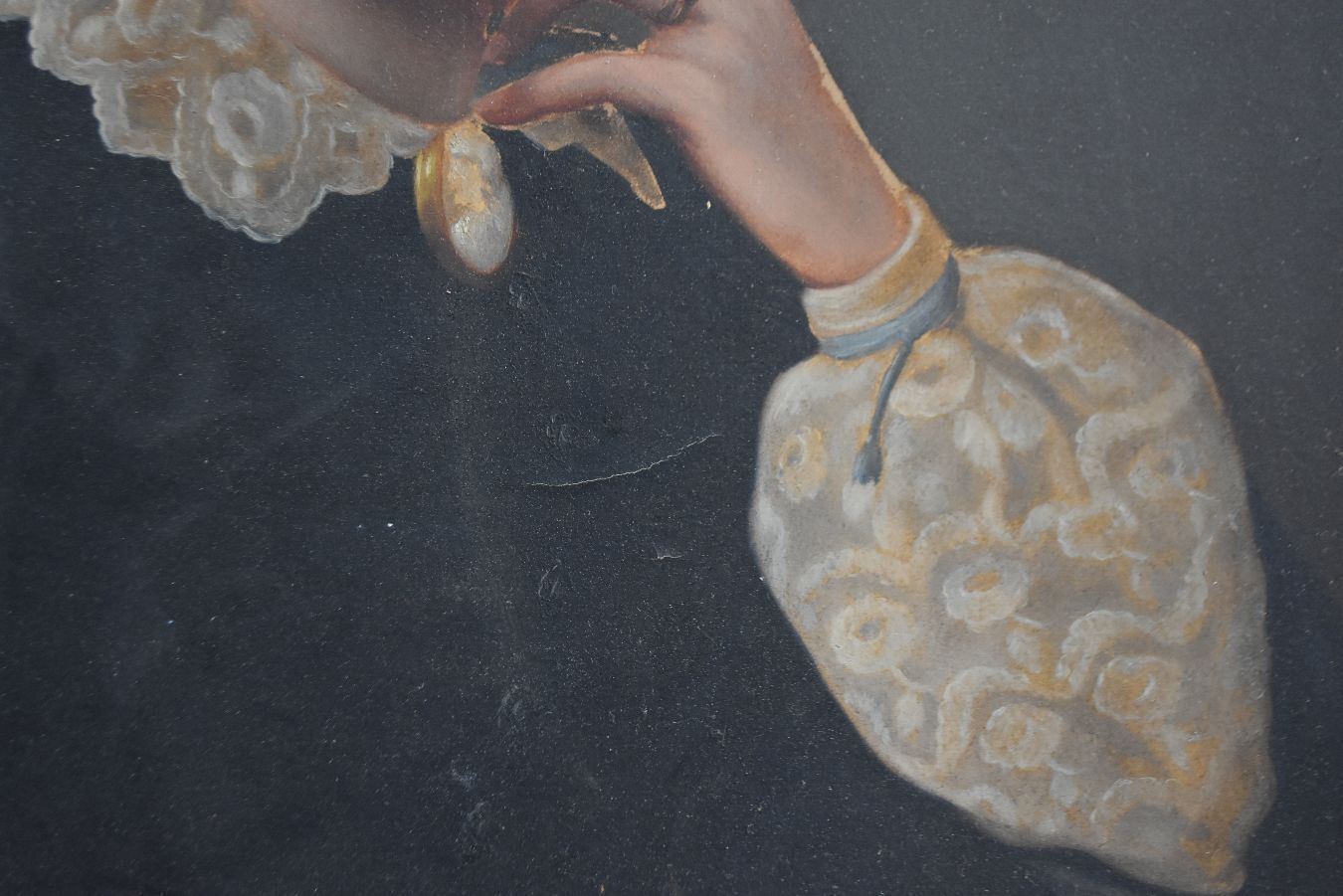 Portrait Of Woman With Cameo And Lace, Xi Xth Century photo for sale