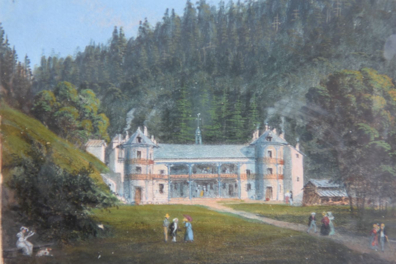 Swiss Or Italian Gouache, Landscape Of The Alps, Xi Xth Century photo furniture