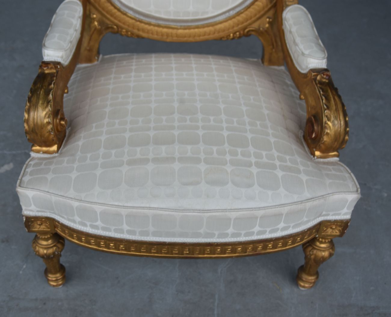 Pair Of Louis XVI Style Low Armchairs In Gilded Wood, Napoleon III Period, Xi Xth photo Furniture