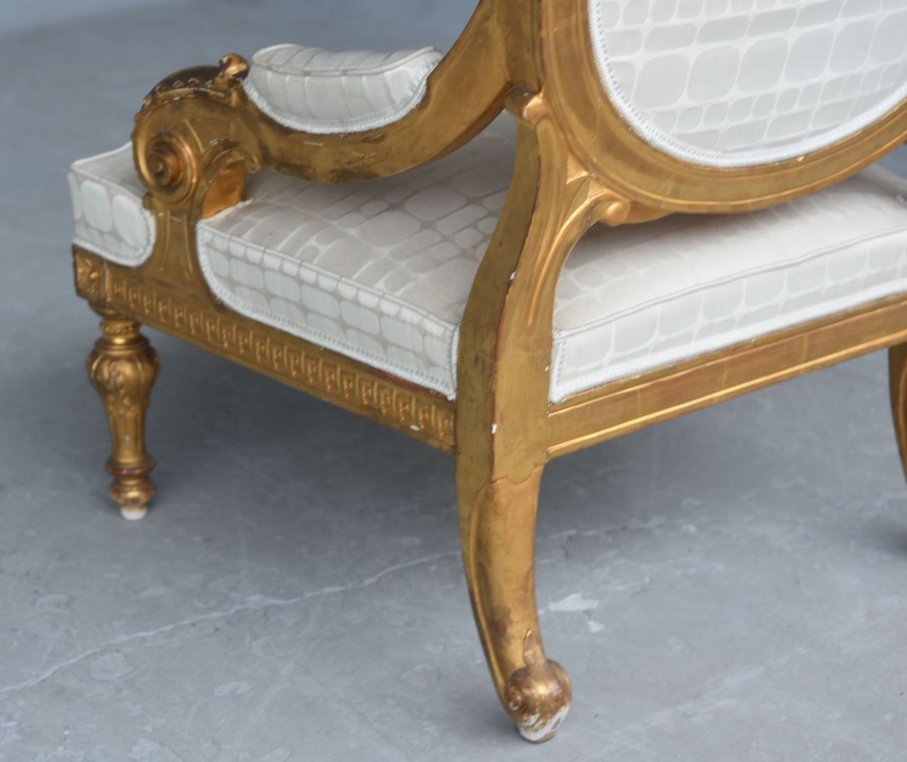 photo furniture Pair Of Louis XVI Style Low Armchairs In Gilded Wood, Napoleon III Period, Xi Xth