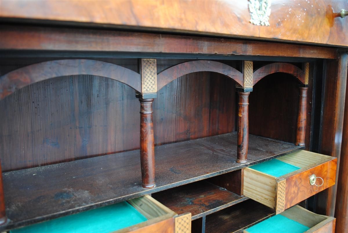 photo furniture Secretary Flamed Mahogany Empire Style, Xi Xth Century