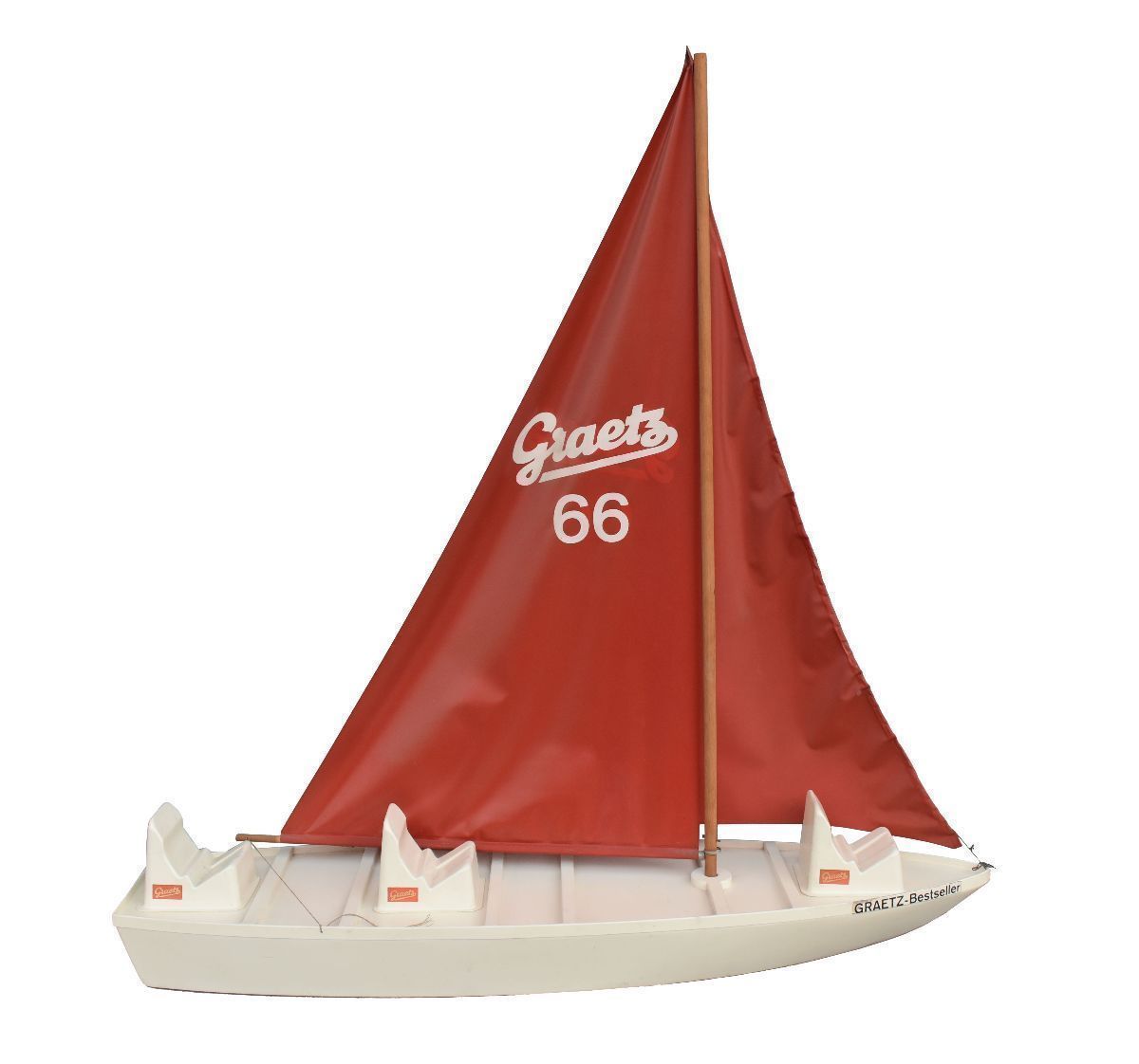 Scale Model Of Sailing Boat With Graetz Radio Brand Advertising Trophy