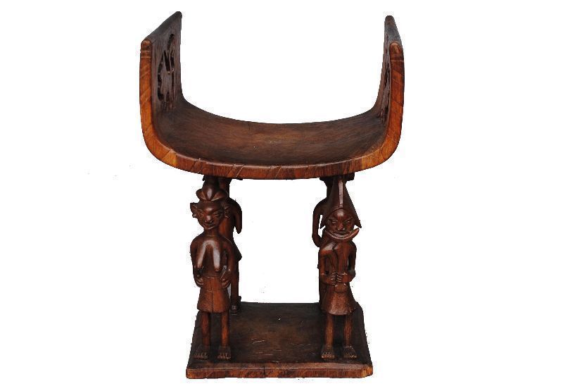 Chair Curule Tribal Exotic Wood Chief Of Benin Tribe