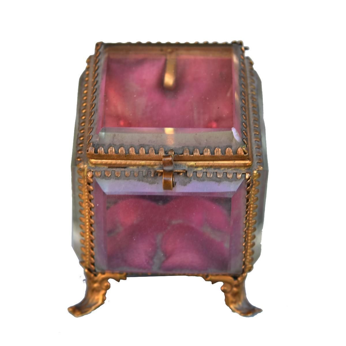 Jewelry Box In Gold Metal And Glass photo furniture