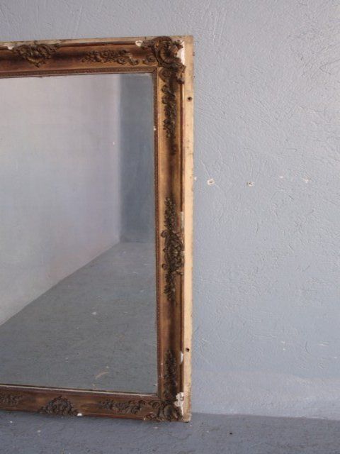 Restoration Mirror Golden Stucco Rectangle photo buy