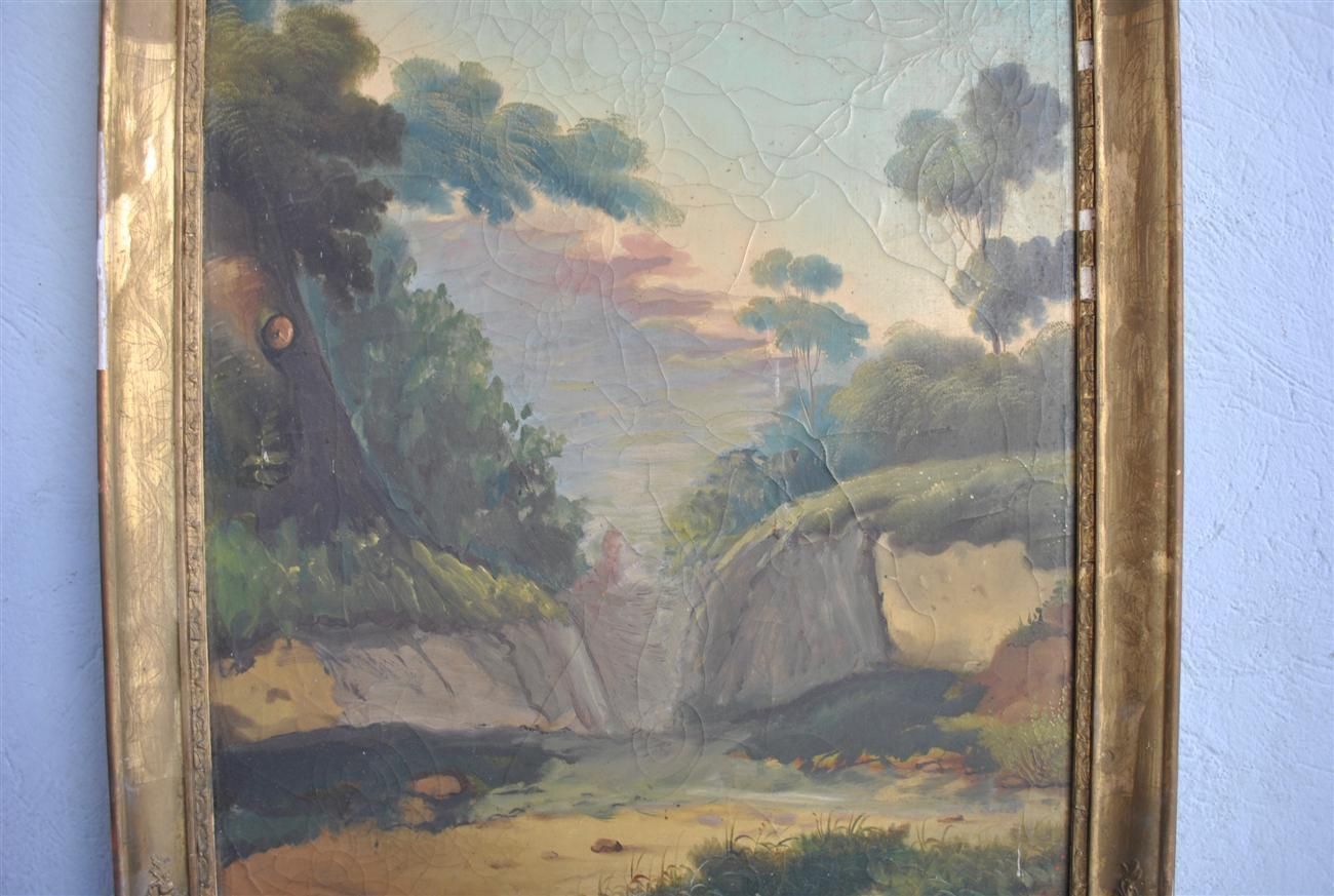 Trumeau, Xi Xth Century XVI Ith Painting With Landscape Decoration photo vinterior