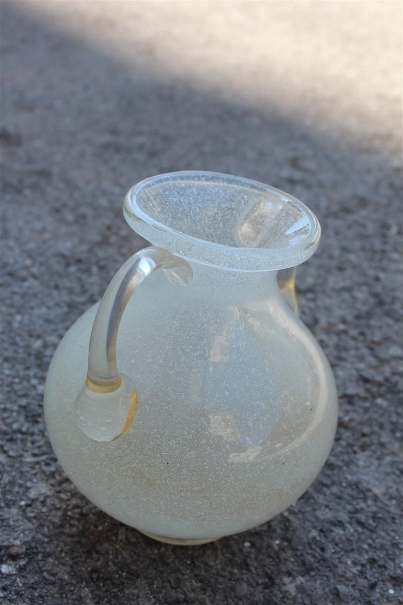 White Pulegoso Murano Glass Vase 1950s Seguso Italian Design photo 1046.0