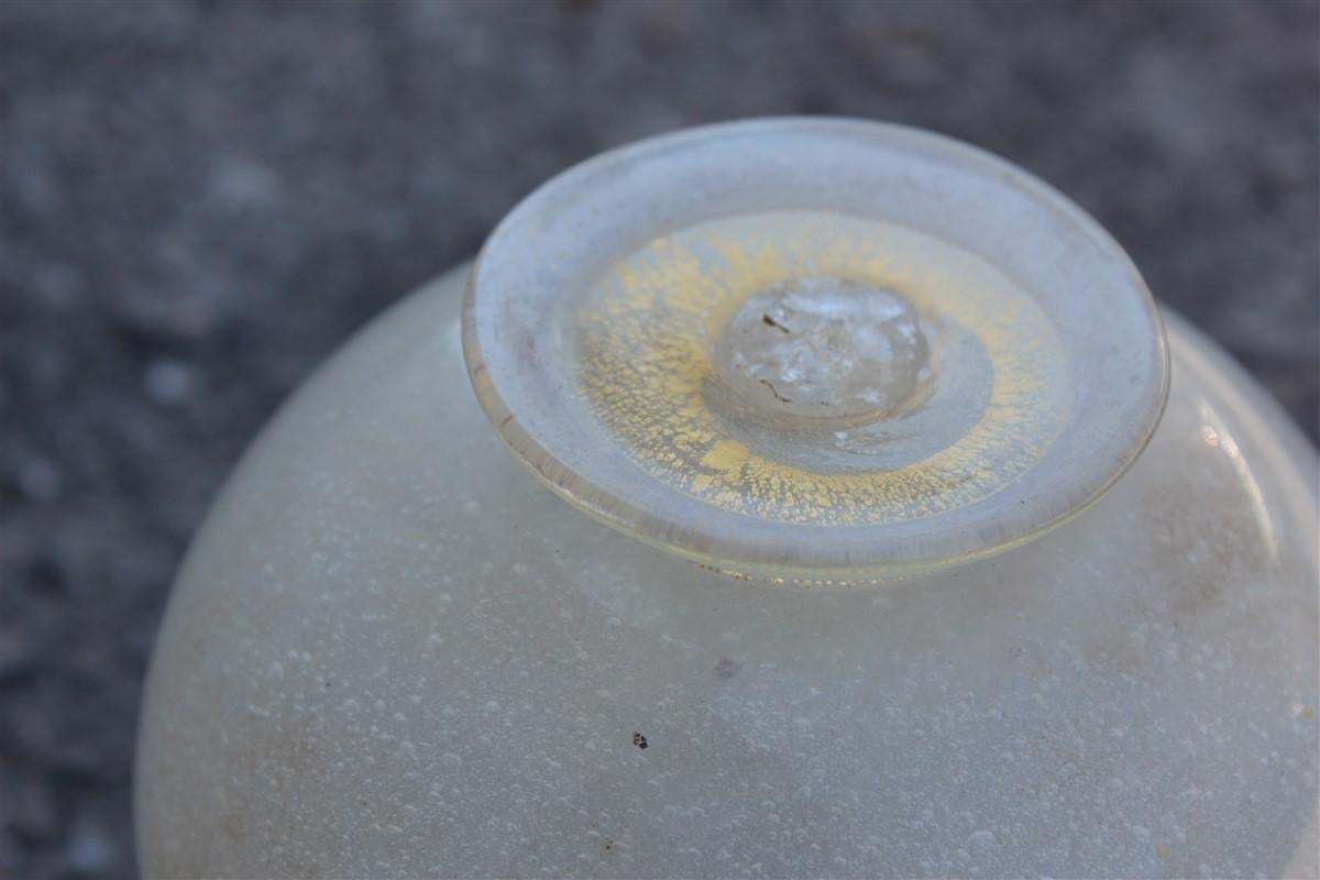 White Pulegoso Murano Glass Vase 1950s Seguso Italian Design photo vinterior