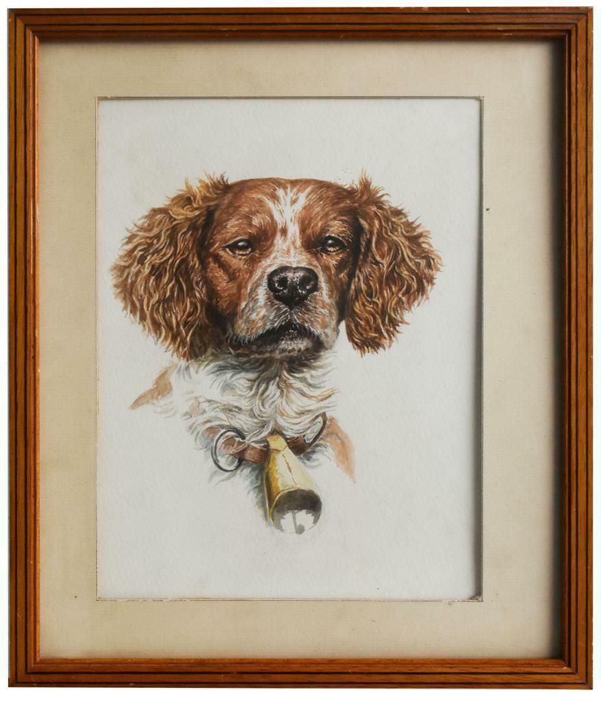 Spaniel With His Hunting Dog Bell By Henri Fanjul