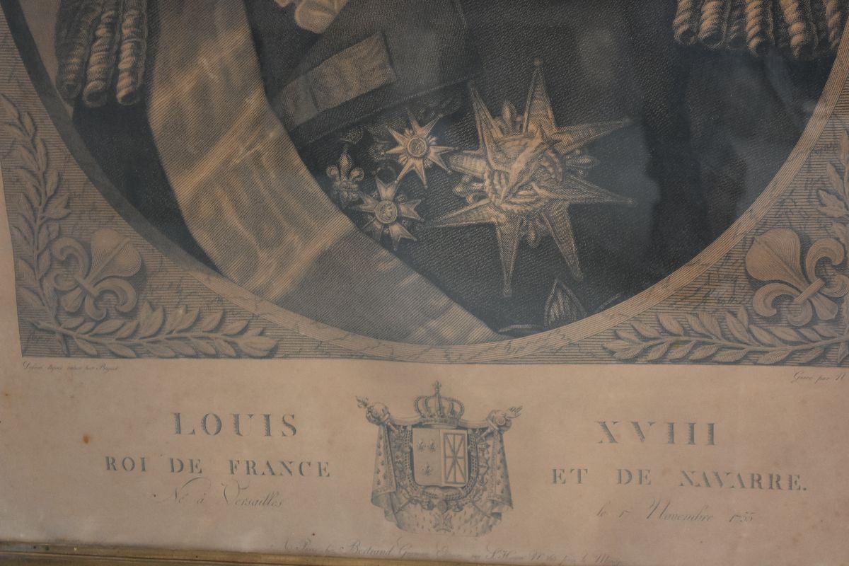 Louis XVIII Portrait Of The King Of France And Navarre Engraving photo Art
