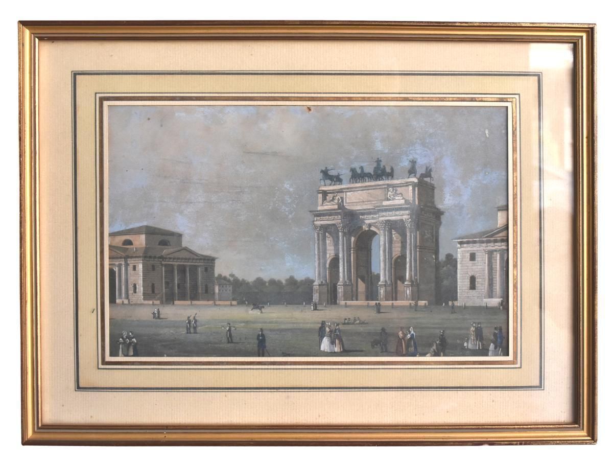 Italian School Arc De La Paix In Milan Xi Xth Century