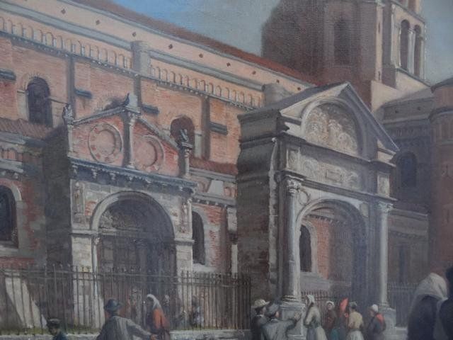 Painting Xi Xth Church Saint Sernin Toulouse Dated 1892 photo vinterior