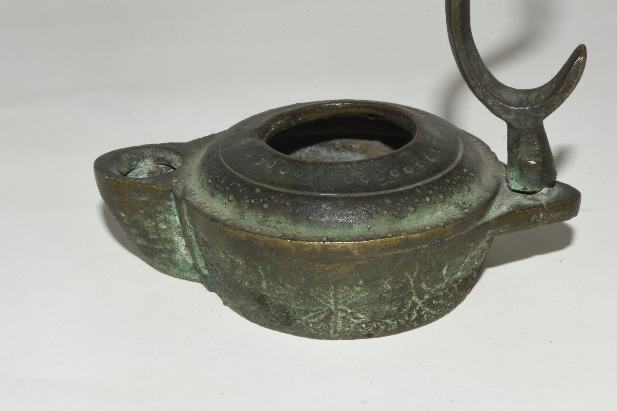 Old Oil Lamp In Antique Bronze photo Lighting