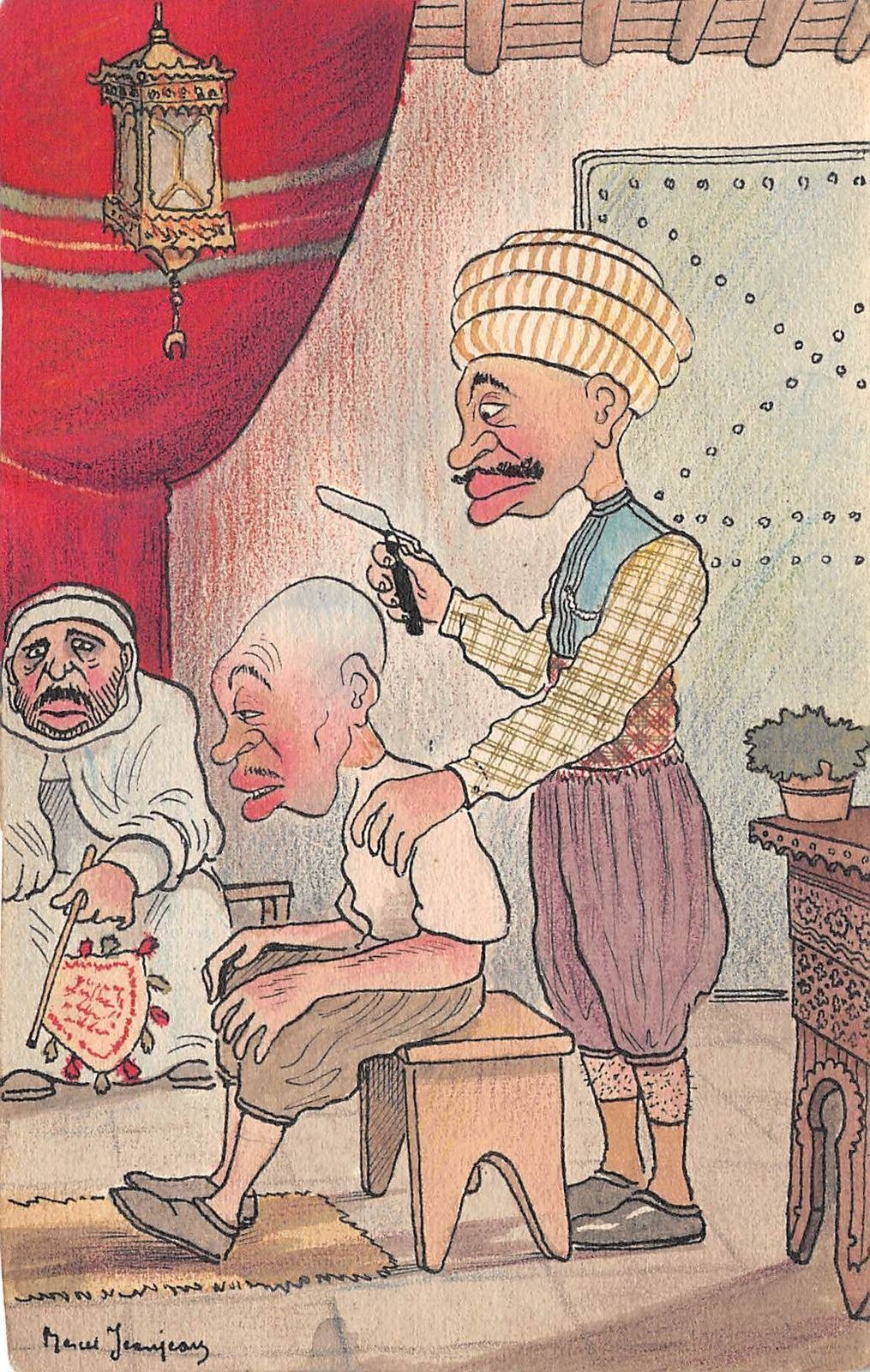 Original Drawing Oriental Scene By Marcel Jeanjean 20s