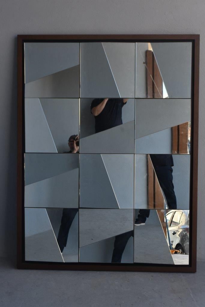 Deconstructed Contemporary Faceted Mirror Sculpture photo furniture