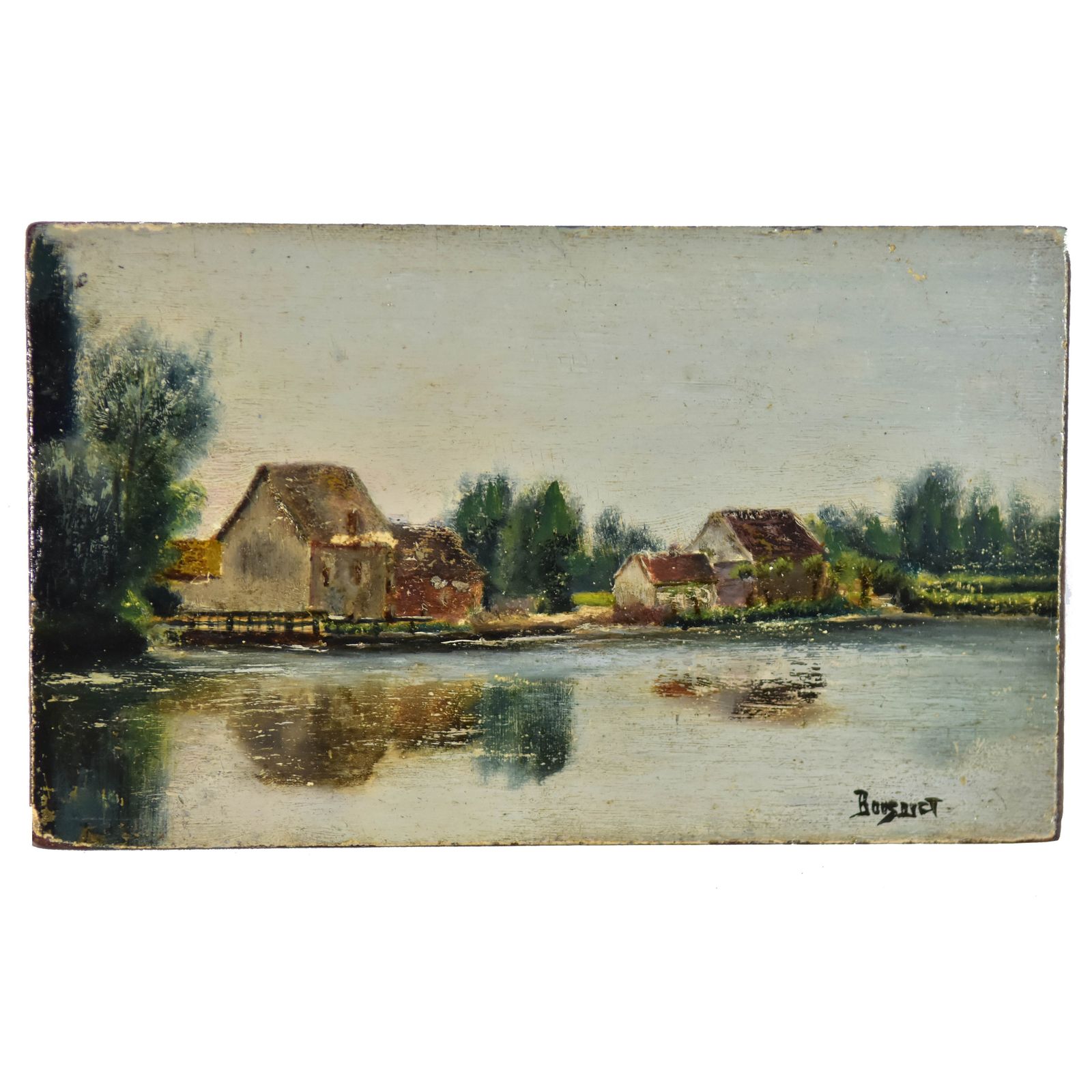 The Village By The Lake "French School By Charles Bousquet