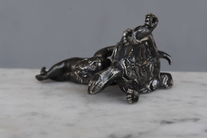 Bronze With Acrobat Child On A Xi Xth Turtle photo buy