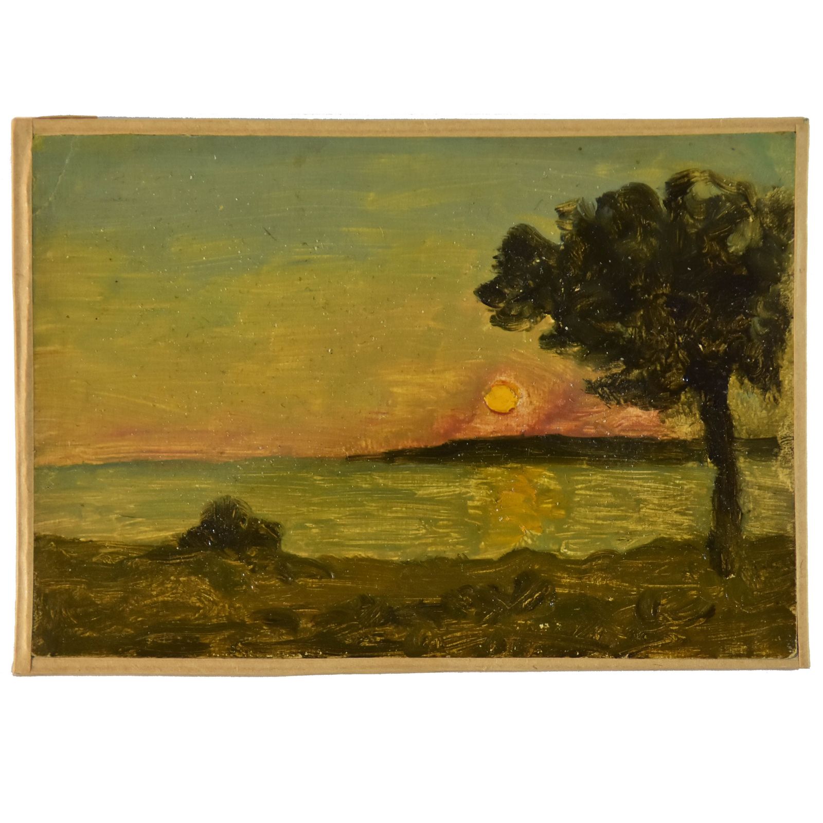 Sunset On The Beach "French School By Charles Bousquet