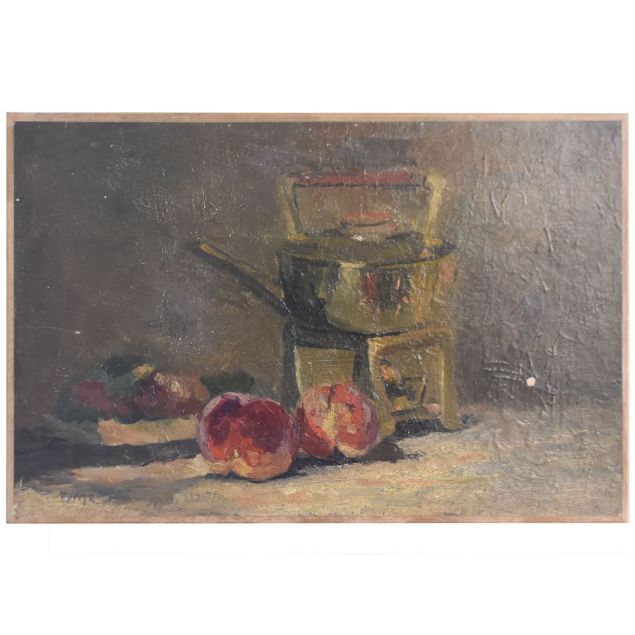 Still Life With Peaches By Charles Bousquet French School