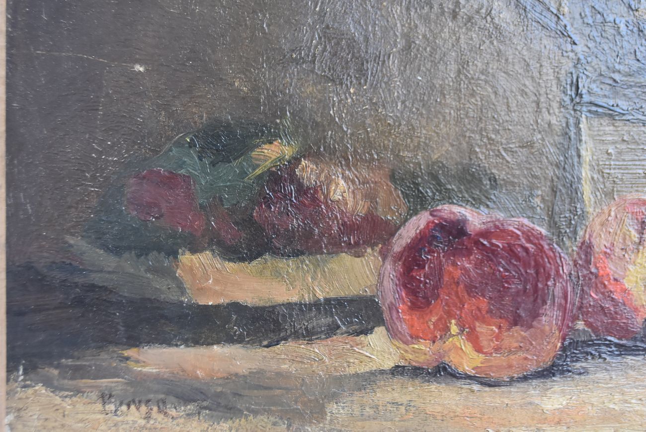 Still Life With Peaches By Charles Bousquet French School photo Art