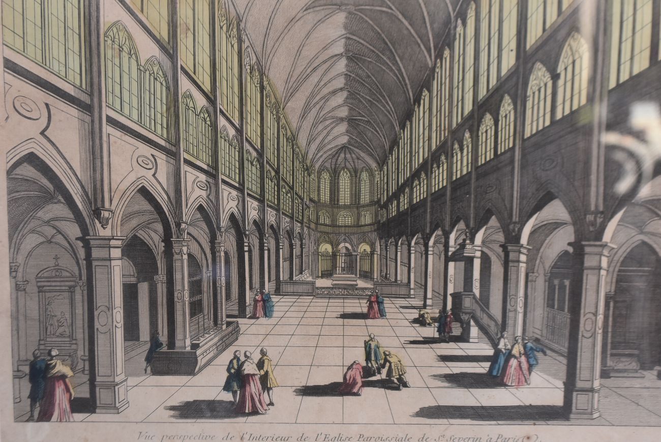 Saint Sauveur Church Paris Engraving Late Xi Xth photo furniture
