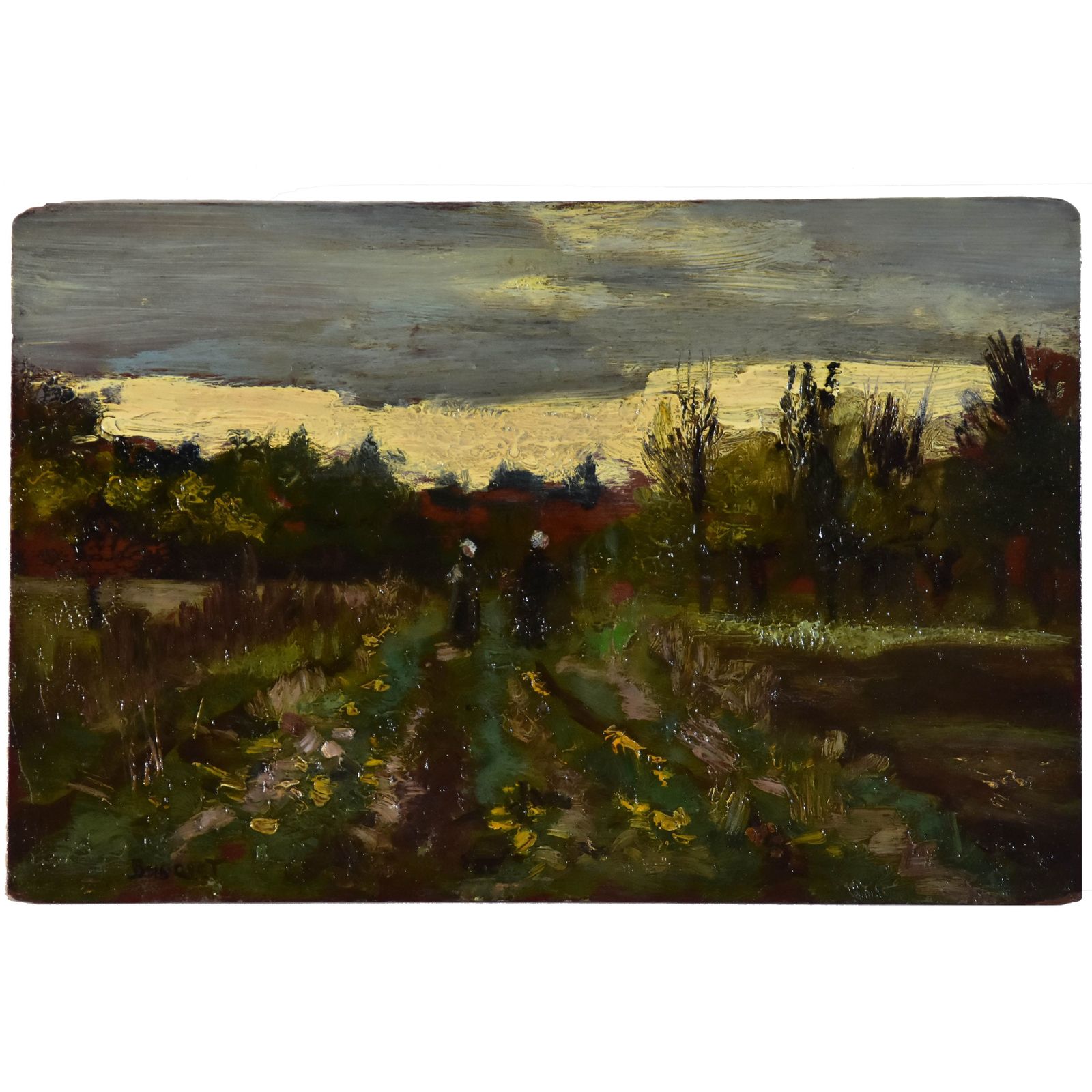 Two Peasant Women In The Field "French School By Charles Bousquet