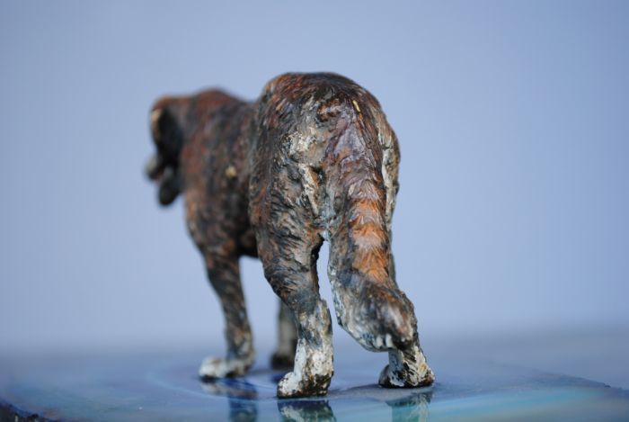 Vienna Saint Bernard Bronze On Agate Base photo vintage