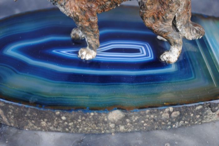 photo for sale Vienna Saint Bernard Bronze On Agate Base