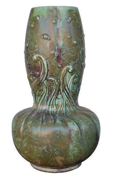 Iridescent Ceramic Vase 1900 Art Nouveau