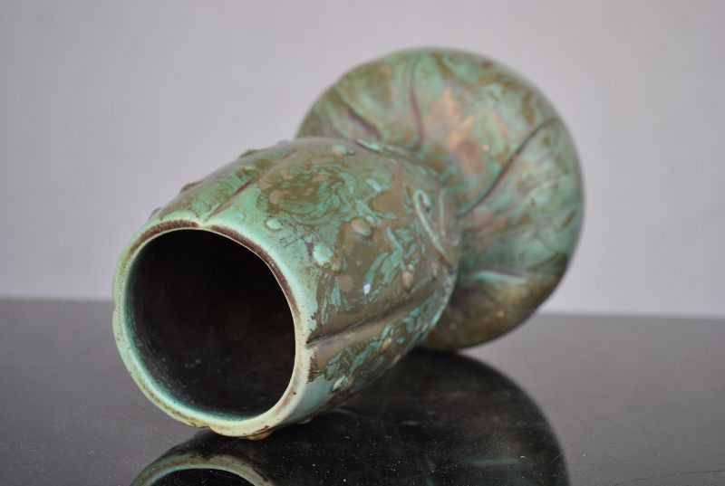 Iridescent Ceramic Vase 1900 Art Nouveau photo Home Decor