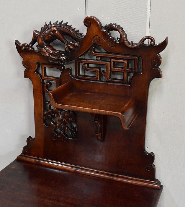 Music Cabinet In Tinted Beech, Asian Spirit, Attributed To G. Viardot , 1900 photo for sale