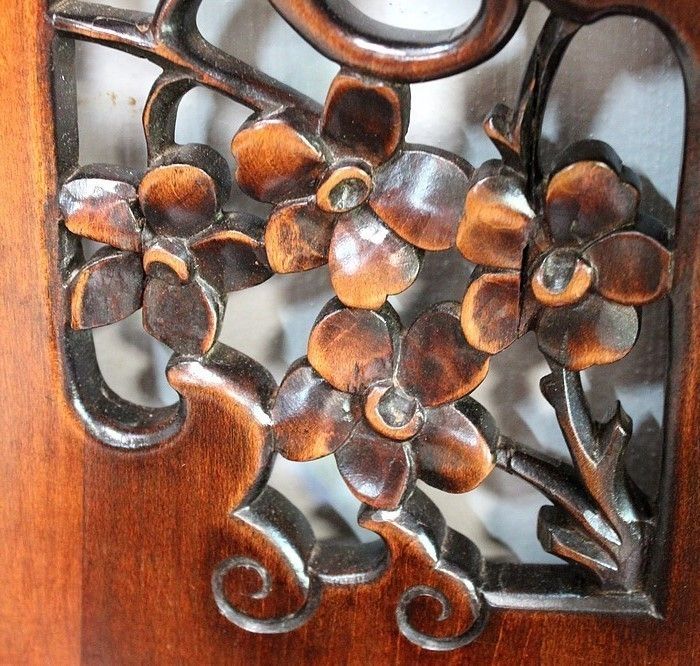 Music Cabinet In Tinted Beech, Asian Spirit, Attributed To G. Viardot , 1900 photo vintage