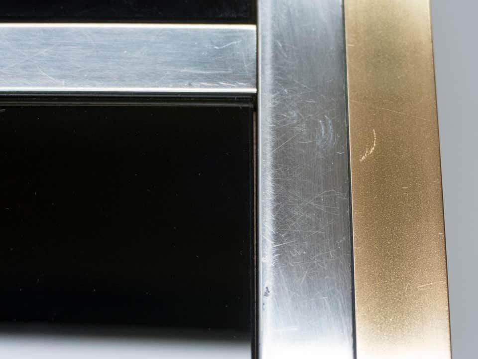 Grande table à manger en verre noir, laiton et chrome, Romeo Rega pour Metalarte, années 1970 photo vintage