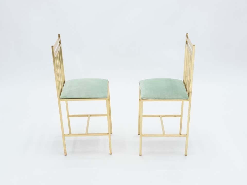 Paire de chaises d'enfant en laiton, attribuées à Marc Du Plantier, années 1960 photo 3686.535