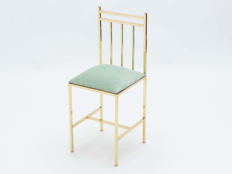 photo furniture Rare Pair Of Brass Child's Chairs Attributed To Marc Du Plantier, 1960s