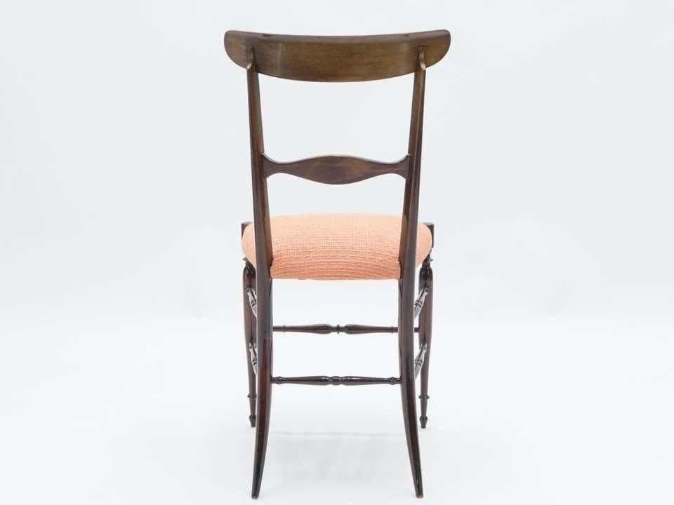 Rare Set Of Six Campanino Chiavari Walnut Chairs By Fratelli Levaggi, 1950 photo vintage