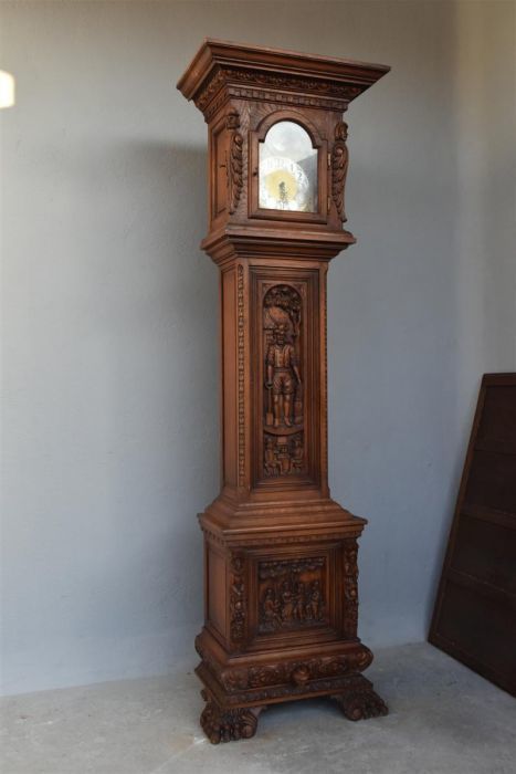 Kieninger Renaissance Style Oak Parquet Clock photo furniture