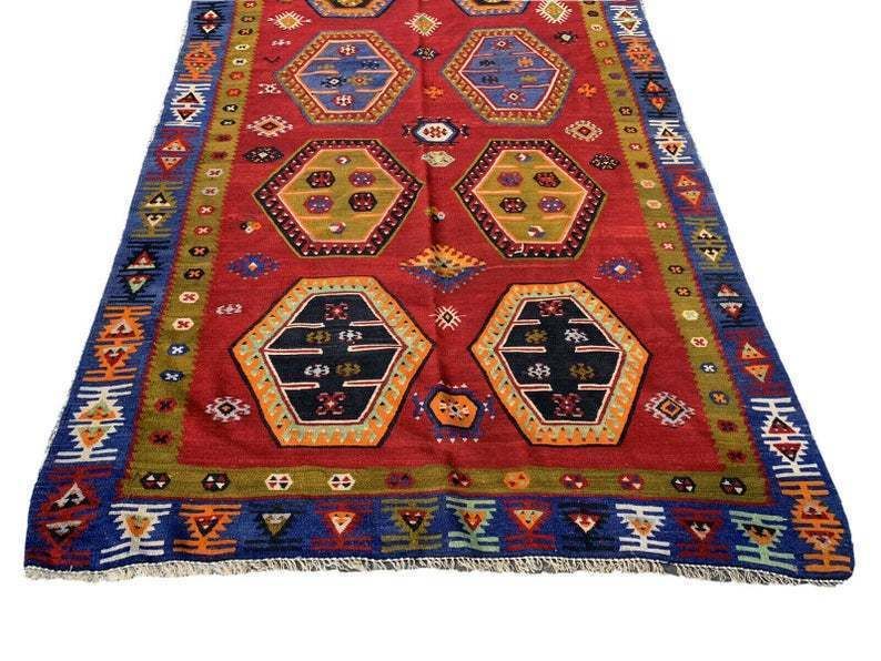 Antique Turkish Sarkisla Kilim Rug 372x140 Cm photo Textiles