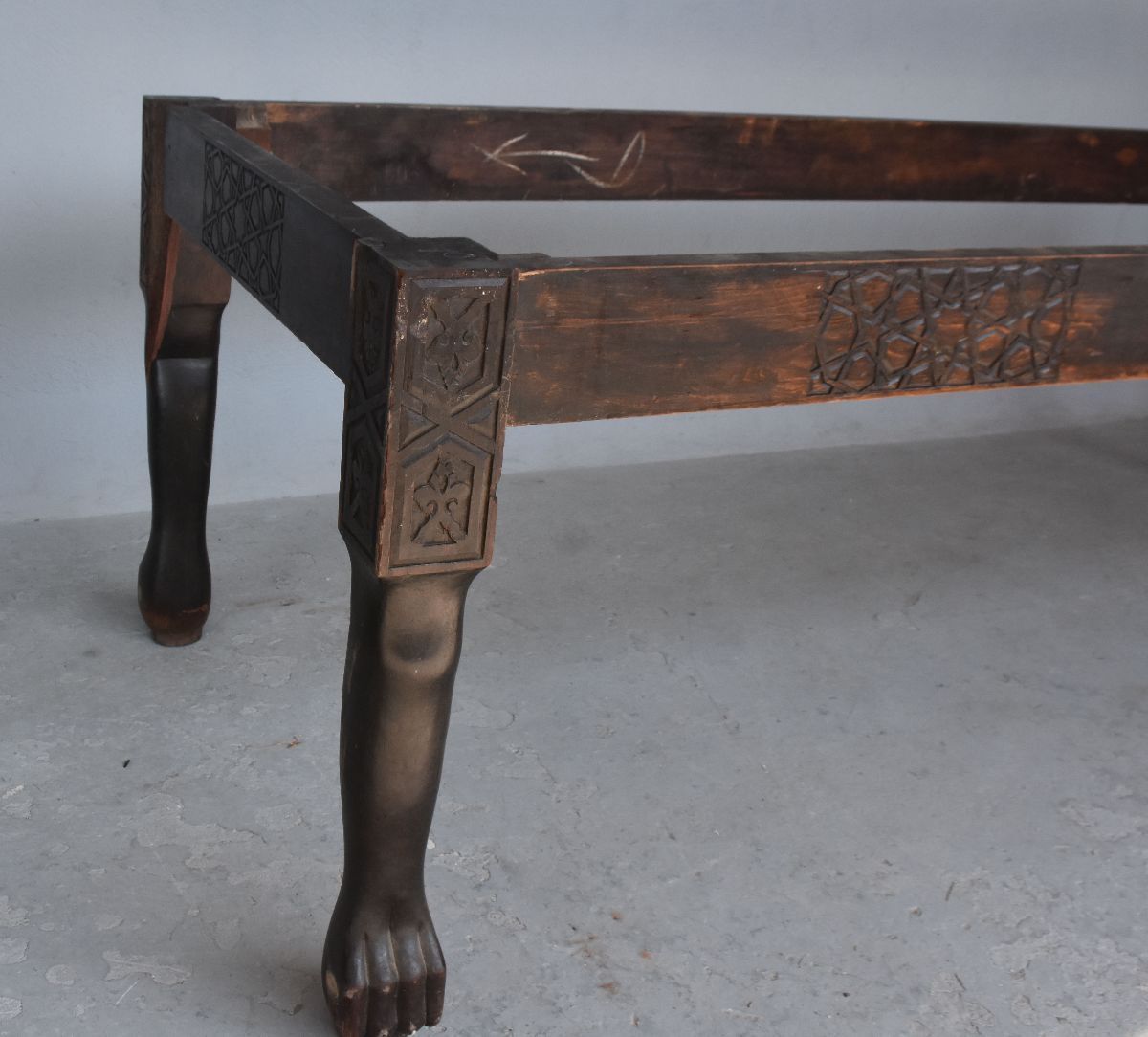 Ancient Asian Tea Table Openwork Copper Tray photo Furniture