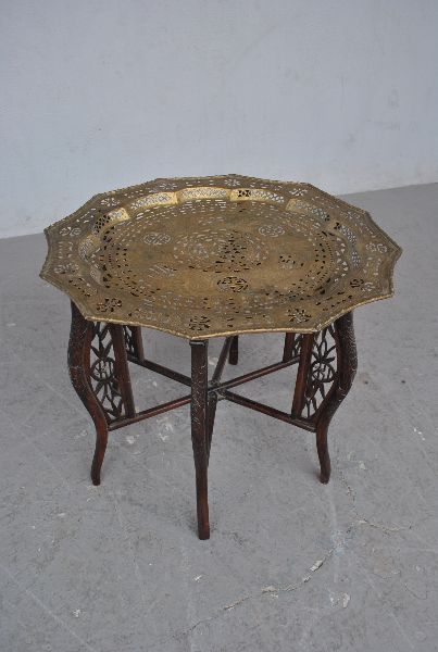 Ancient Asian Tea Table Openwork Copper Tray photo 598.0
