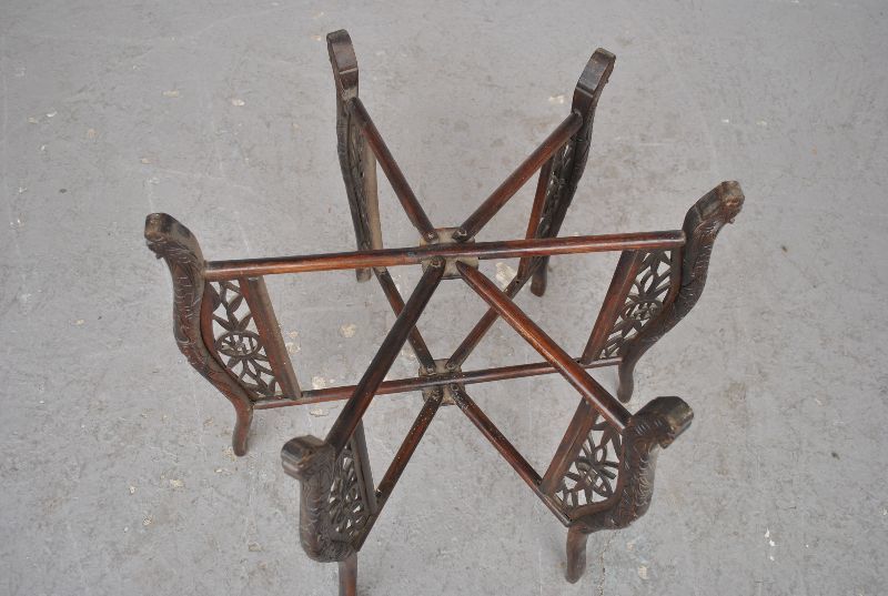 photo vintage Ancient Asian Tea Table Openwork Copper Tray
