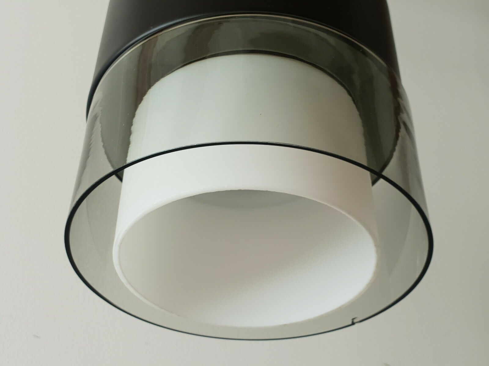 Vintage Suspension Luster 1960 In Steel & Glass Of Excellent Invoice 60s photo Lighting