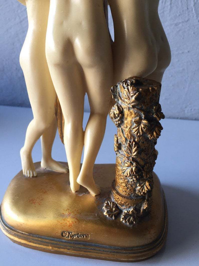 photo furniture Unique 3 Nude Woman Epoxy Resin Sculpture   Women Huging   Outstanding Art Object By O. Tupton