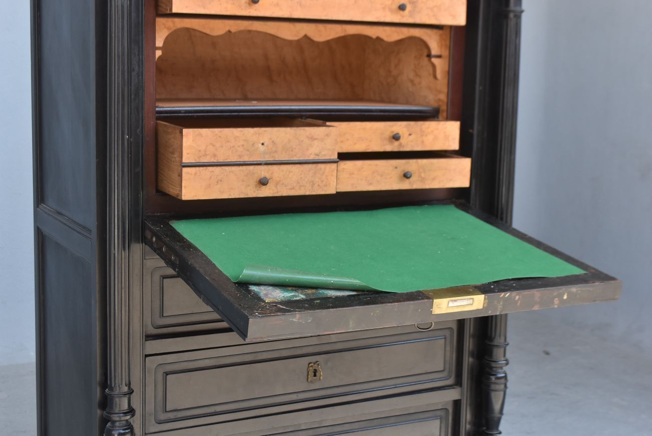 Blackened Wooden Secretary Napoleon III 19th Time photo furniture