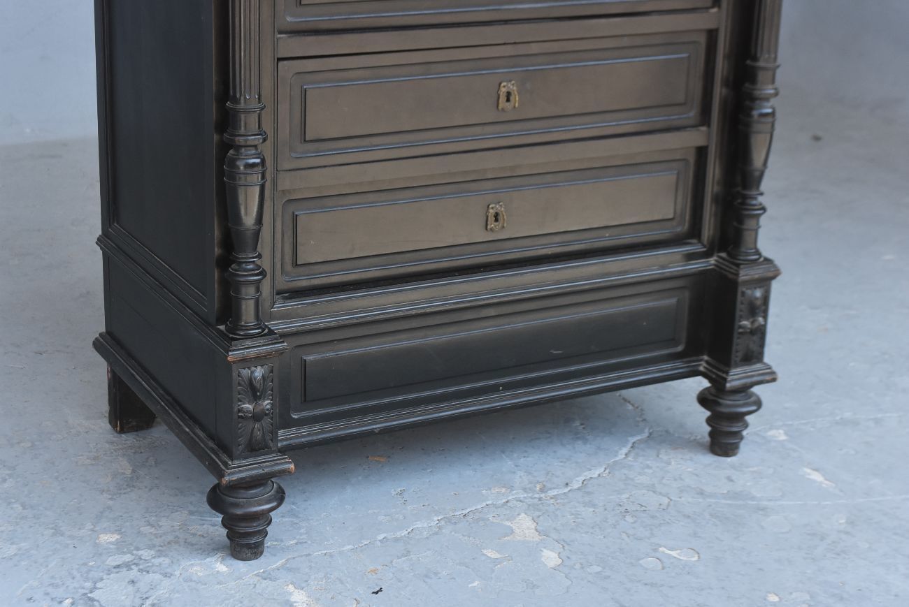 Blackened Wooden Secretary Napoleon III 19th Time photo vinterior