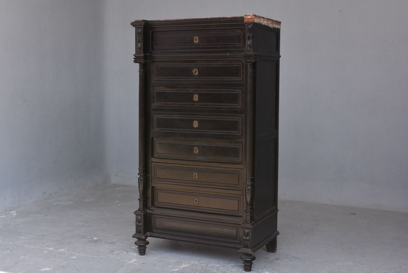Blackened Wooden Secretary Napoleon III 19th Time photo buy
